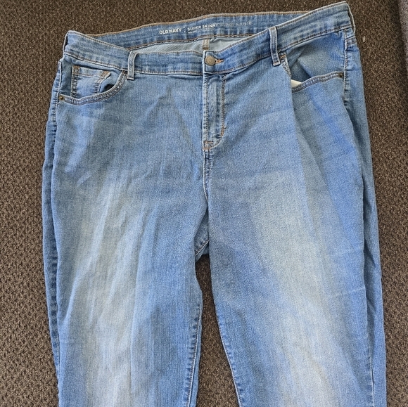 Old Navy Jeans Womens Sz 18 Blue Straight Leg High Rise Light Wash 36x25 - Picture 4 of 12